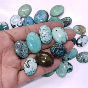 Tibetan Turquoise Cabochon Lot, Healing Crystals, Loose Tibetan Gemstones, Turquoise Crystals, Turquoise Cabochon, Pendant Cabochon