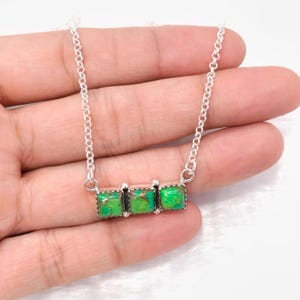 Green Copper Turquoise Pendant: Vintage Sterling Silver Necklace