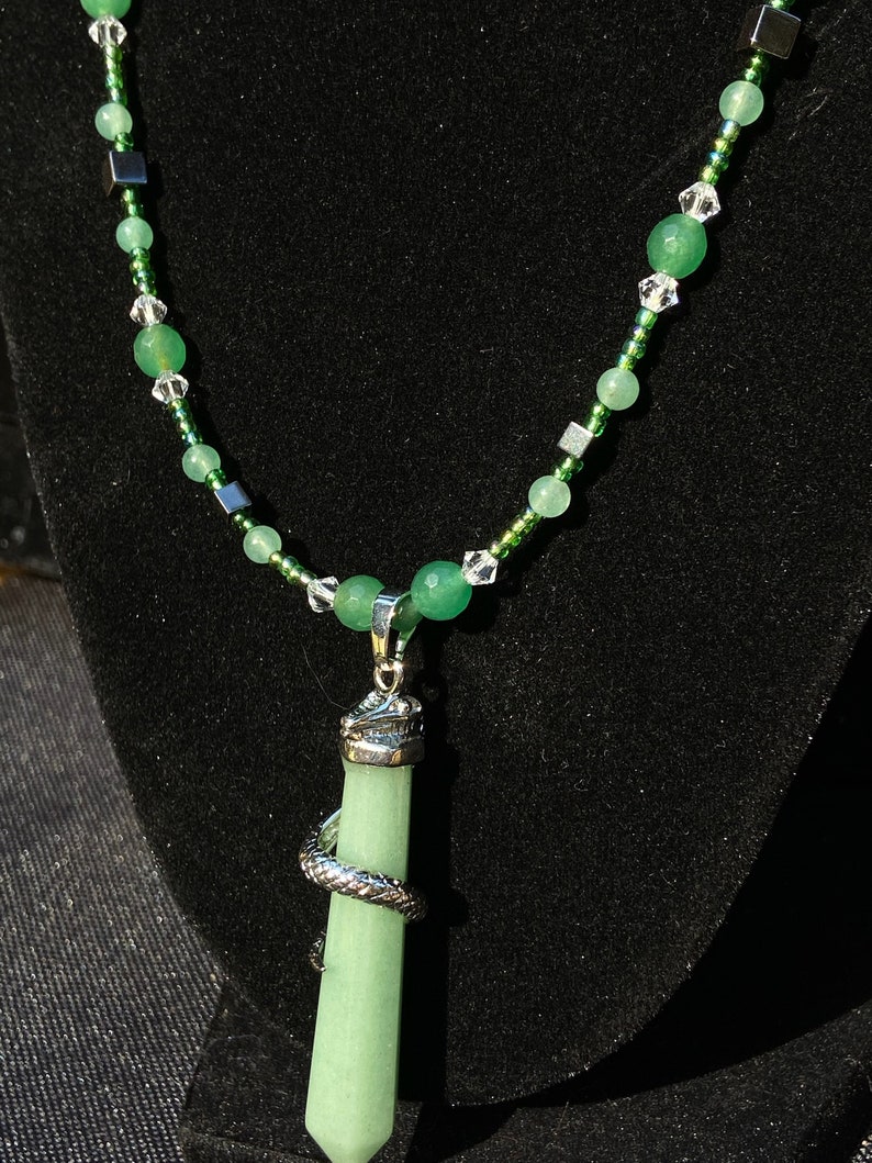 Green Aventurine Snake Necklace