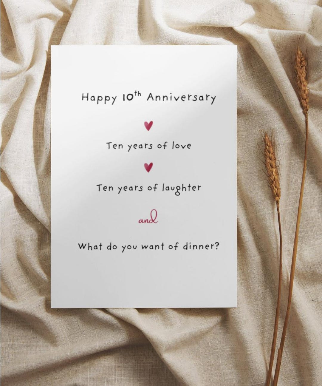 10th Anniversary Gift - Personalized Card - Tin Anniversary - Gift for ...