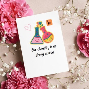 Tarjeta para el sexto aniversario de bodas - Tarjeta de química - Aniversario de hierro - Tarjeta para el sexto aniversario de bodas - Regalo para el sexto aniversario - Regalo para ella