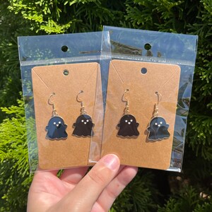 Black ghost earrings