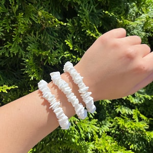Puka shell chip beaded bracelets/ elastic beaded shell bracelets