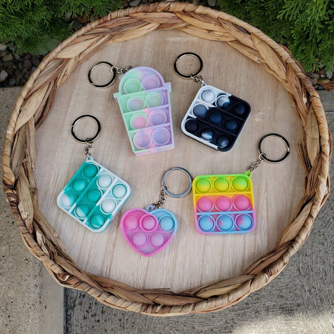 Fidget Keychains/ Tie Dye Pop It Keychains Etsy