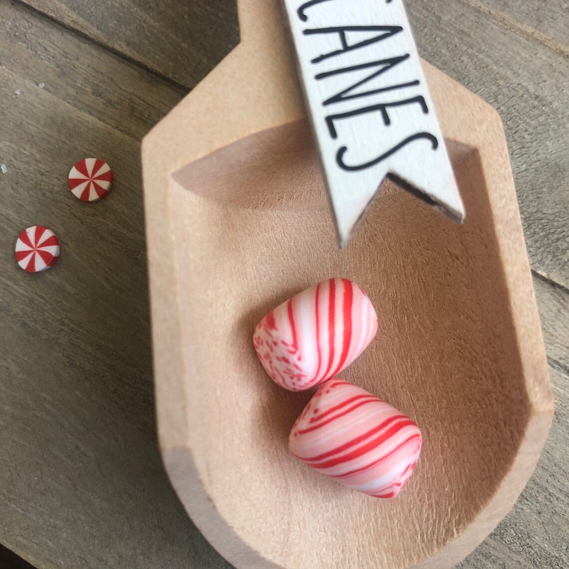 Wooden scoop for Christmas candy jar candy dish candy cane Etsy