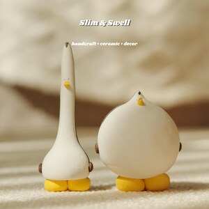 2026 Handmade Ceramic Penguin Figurine: Emotional Support, Satisfying Decor for Stress Relief and Focus, Tiny Desk Decor (3cm)
