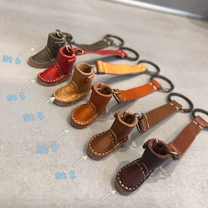 Leather Boots Keychain ~~Personalised