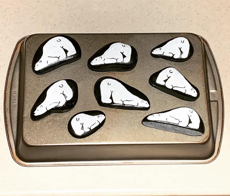 Hand Painted Rocks Animal Rocks Polar Bear Rock Personalized Rocks Alaska Rocks Polar Bear Booty