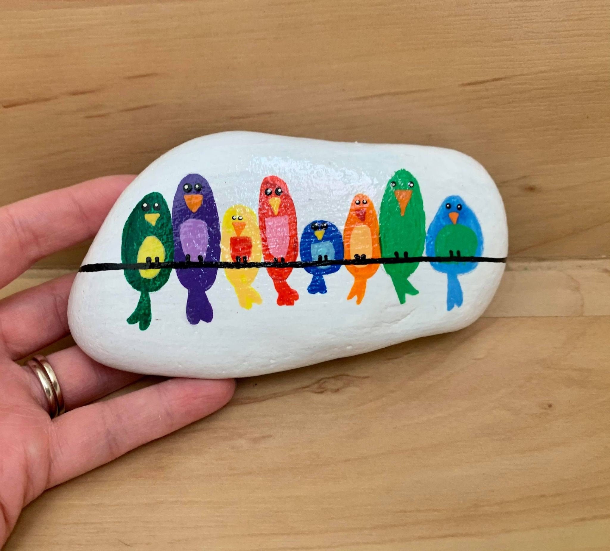 Hand-Painted Bird Rock Custom Acrylic Painting
