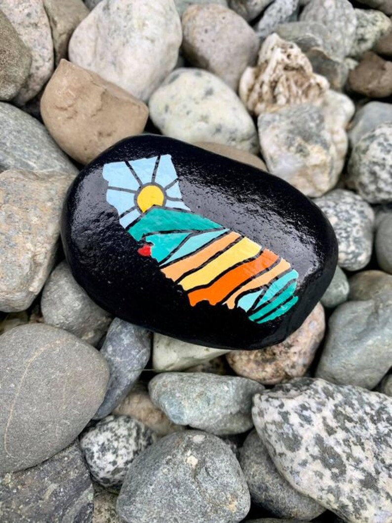 Hand Painted State Rocks Home Rocks Custom Rocks Rock Gifts ...