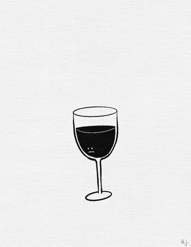 Sad Wine print Etsy