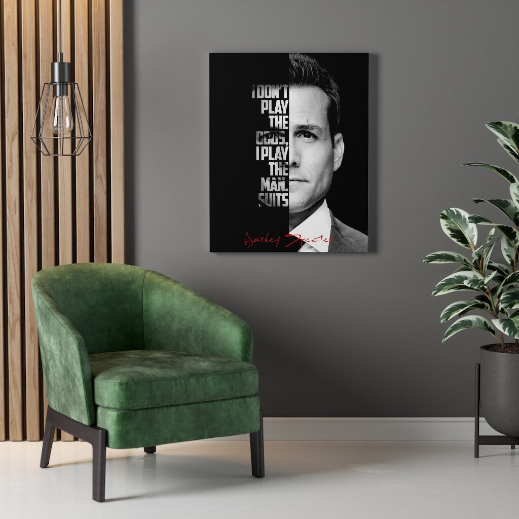 Harvey Specter Black and White Quote Suits TV Show Gallery Canvas Wraps