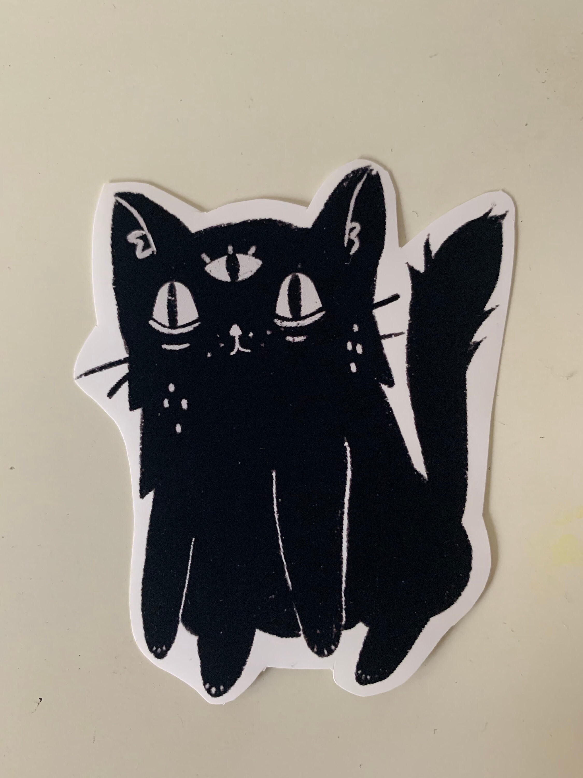 Black Cat Sticker Matte/Holographic Vinyl Decal Gothic Punk Etsy