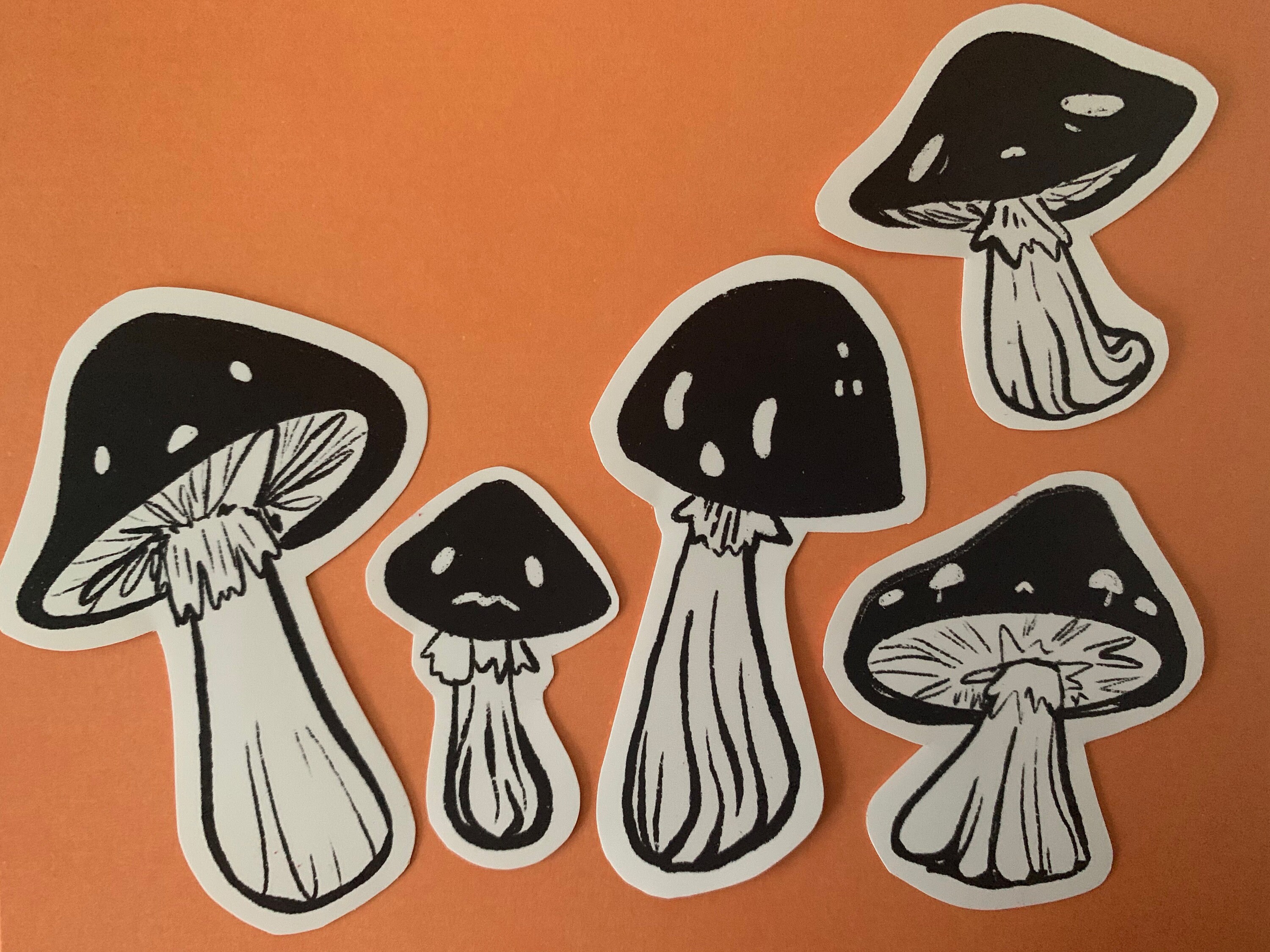 Mushroom Sticker Matte Vinyl Decal Gothic Punk Handcrafted Etsy
