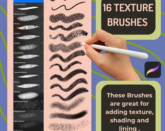 Procreate Texture Brush Set: 15 Unique Shading & Detailing Brushes (Instant Download)