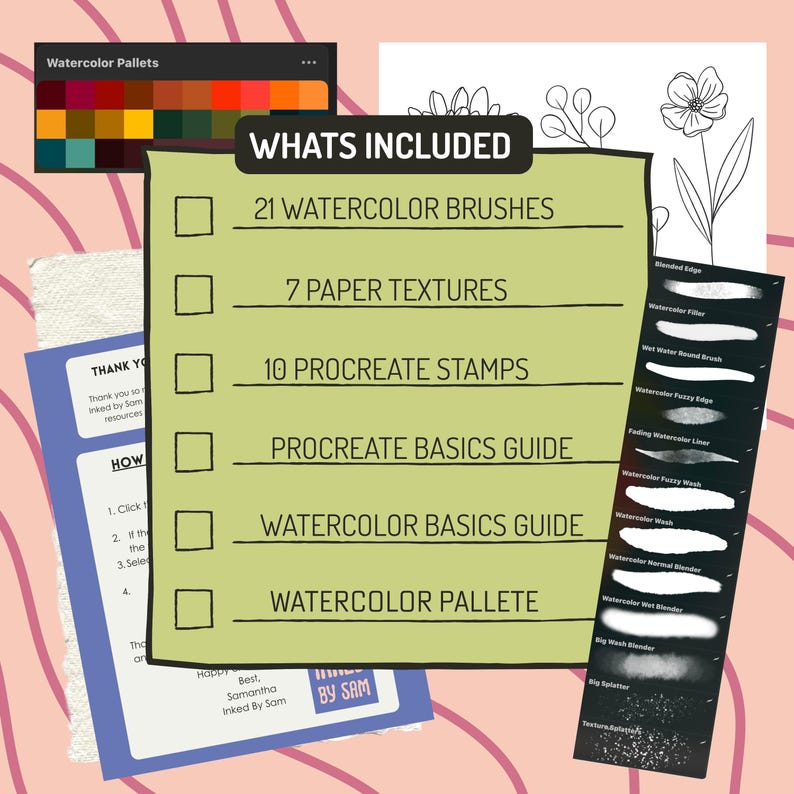 Procreate Watercolor Brushes, Realistic Watercolor Brushes for ...