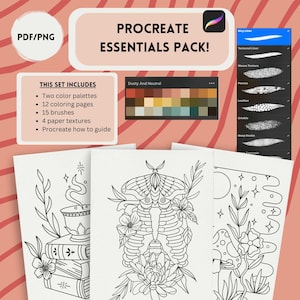 Procreate Ablaufverfolgungsarbeitsbuch, Procreate Pinsel, Procreate Färbung, Procreate Texturbürsten