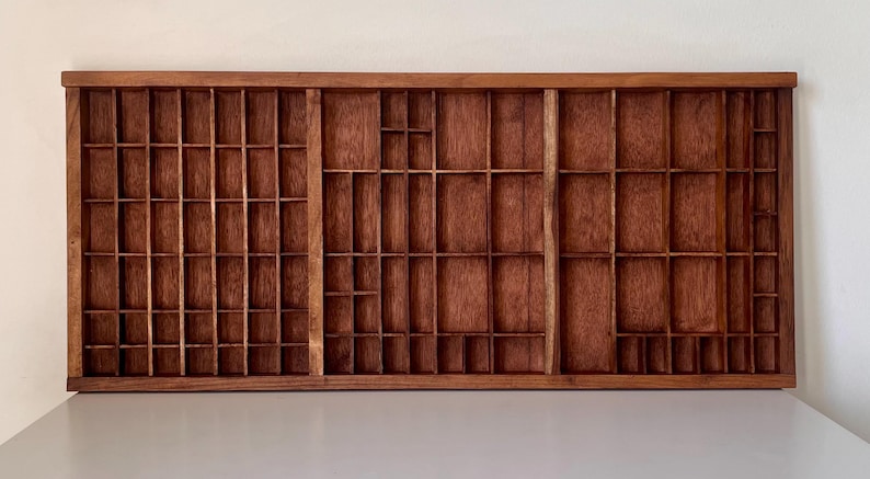 Vintage Letterpress Wooden Printers Tray Curios Display Refurbished Good Condition