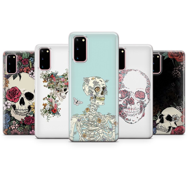 Aesthetic Skeleton Phone Case Skull Flower Cover for iPhone 12 | Etsy