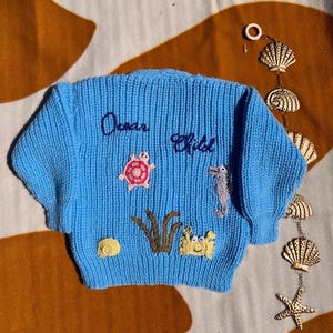 Personalisable &#39;Under the Sea&#39; cardigan | Hand-knitted | 1-5