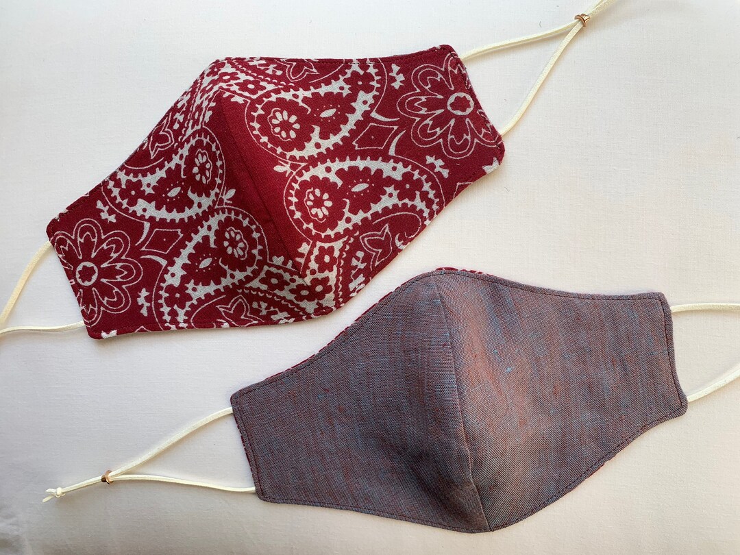 Bandana Print (reversible) Linen Face Mask - Etsy