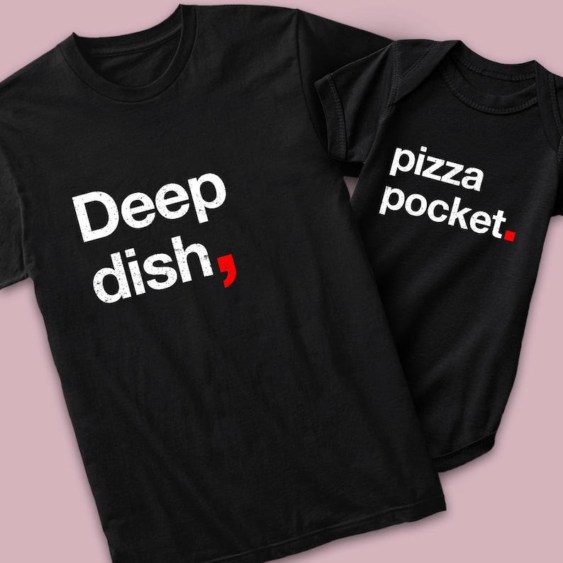 Deep dish pizza pocket tee BUNDLE for dad and kiddo daddy and me