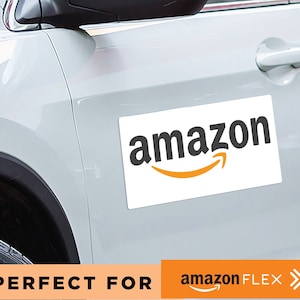 2 Pair of Amazon Flex Removable Vehicle Magnetic Sign Graphic "Orange" Design