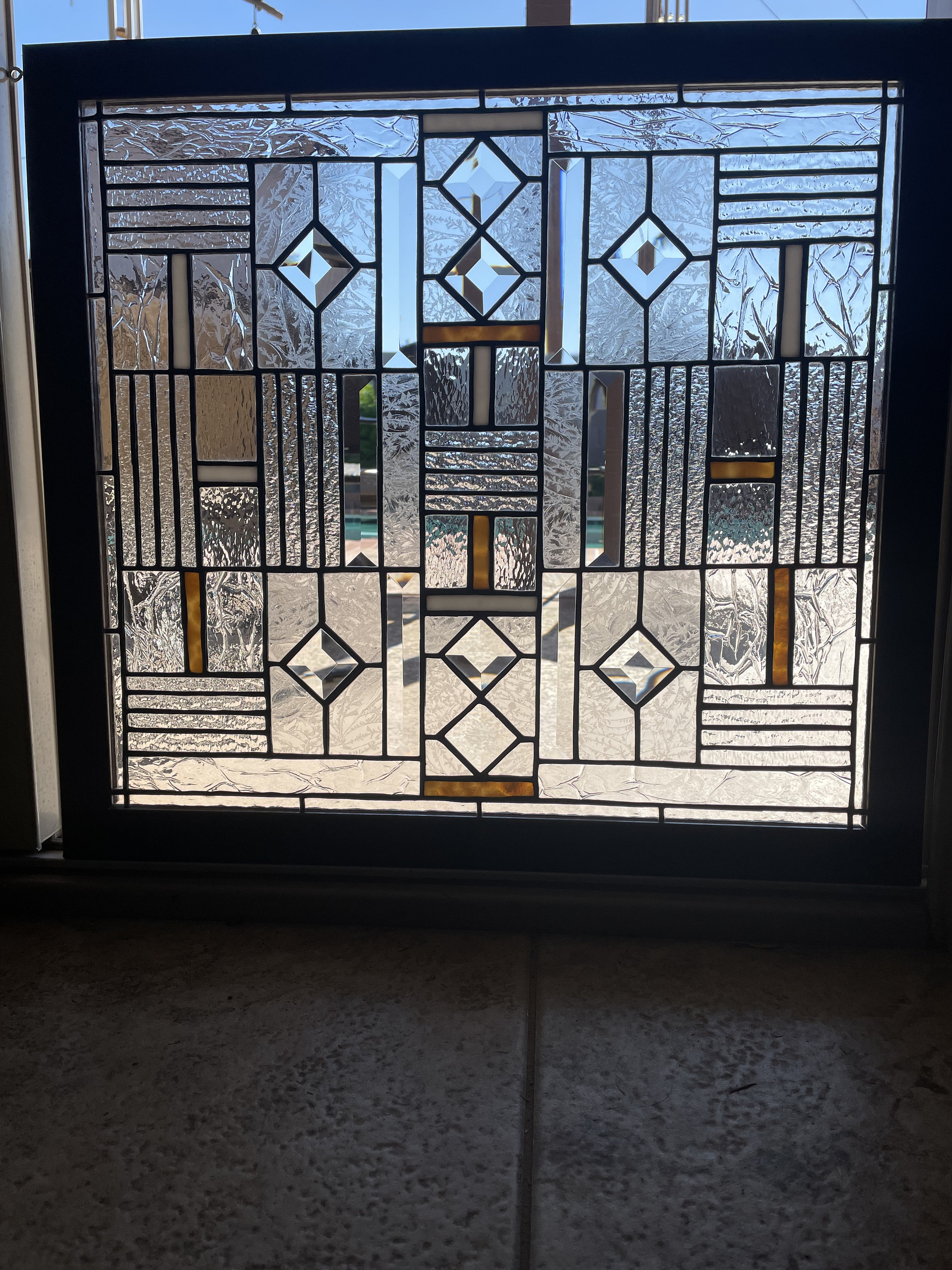 Craftsman Reverie: Trilogy of Tranquility-Stained Glass Window in Tiffany Style
