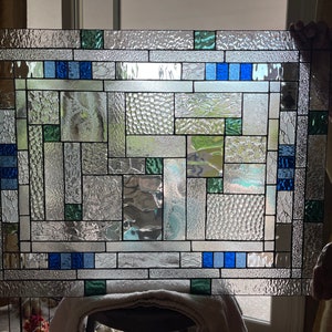 Azure Prism: A Geometric Symphony in Stained Glass