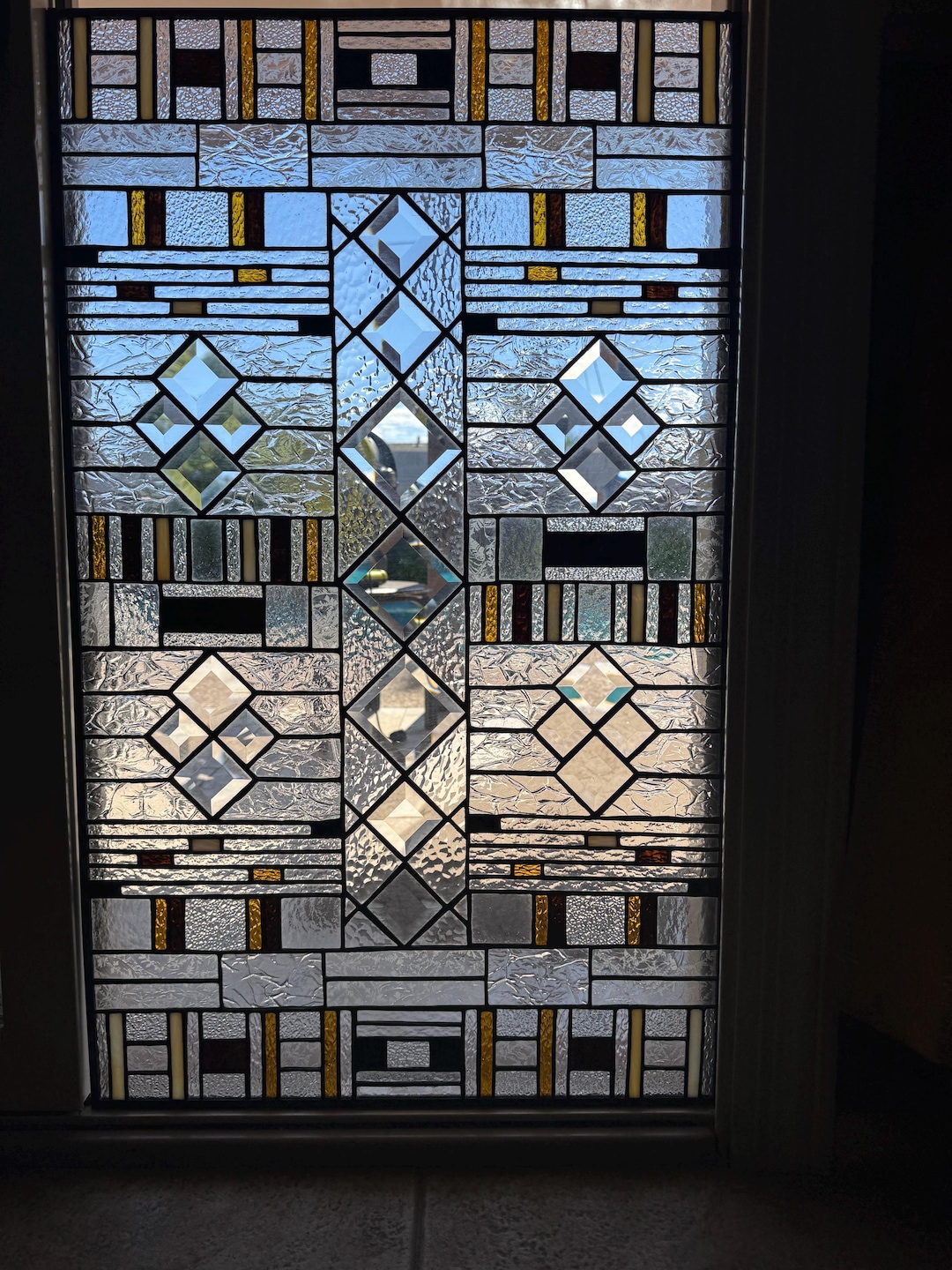 Beveled Prairie Stained Glass Window - Etsy