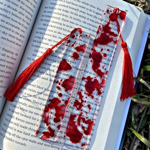 Blood Spatter Bookmark, Horror Bookmarks, Bloody bookmark, bookish gifts, resin bookmarks, Blood spat, Bookmarks, Halloween bookmark