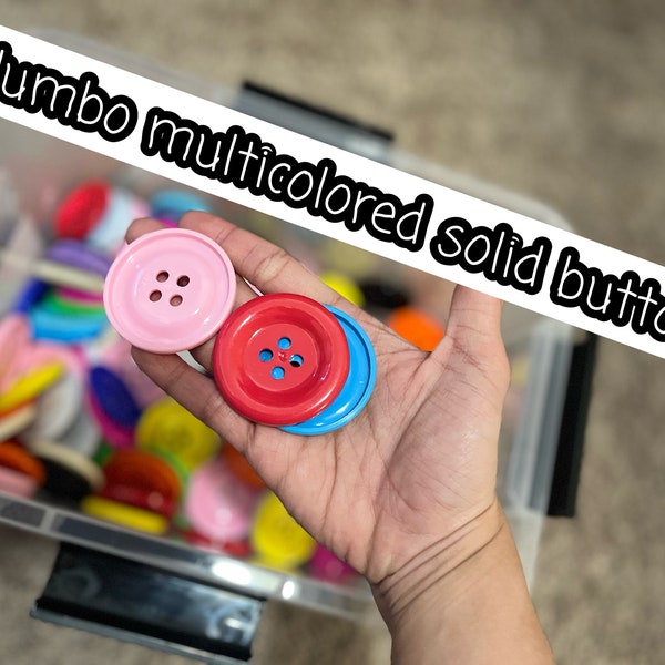 Botões gigantes multicoloridos: botões de costura artesanais de 5 cm (2 polegadas)