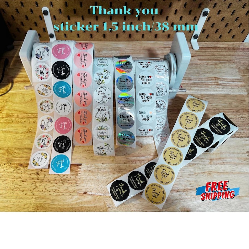 Thank You Circle Stickers for Small Business. 38 Mm./1.5 Inches Sized