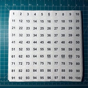 Zahlensticker in den Größen 1-100/ 20 mm. rundes Digitales selbstklebendes wasserdichtes Etikett