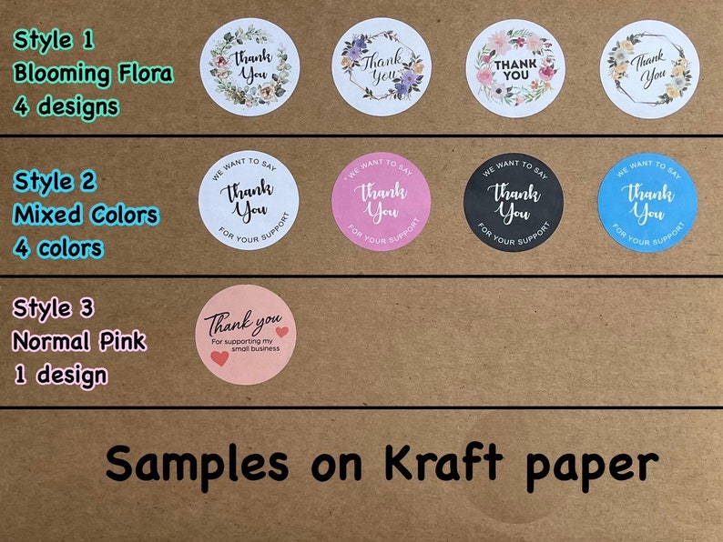 Thank You Circle Stickers for Small Business. 38 Mm./1.5 Inches Sized