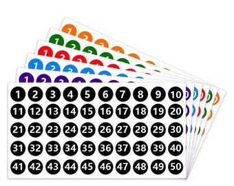 Waterproof Number Stickers 1-100: Self-Adhesive Labels (25.4 mm Round)