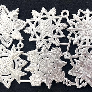 6 silver Dresden Trim paper German fancy medallions paper lace 2 3/4&quot; die-cut Christmas craft