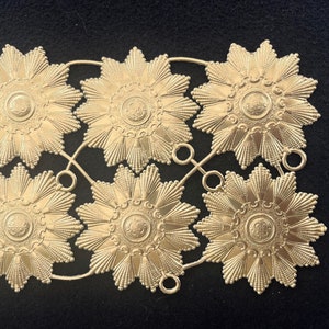 6 Gold Medallions Dresden Trim paper German paper lace 2 7/8&quot; die-cut Christmas craft