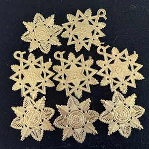 8 gold Dresden Trim paper German fancy Medallions paper lace die-cut 2 3/4&quot; Christmas craft