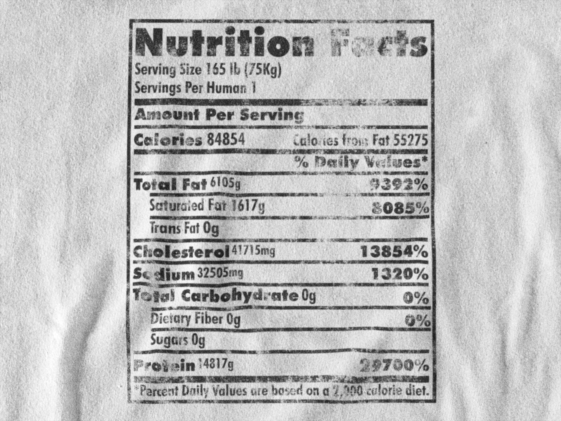 Nutrition Facts Shirt Vintage Look Cannibal Tee Etsy nutrition-facts-shirt-vintage-look-cannibal-tee-etsy