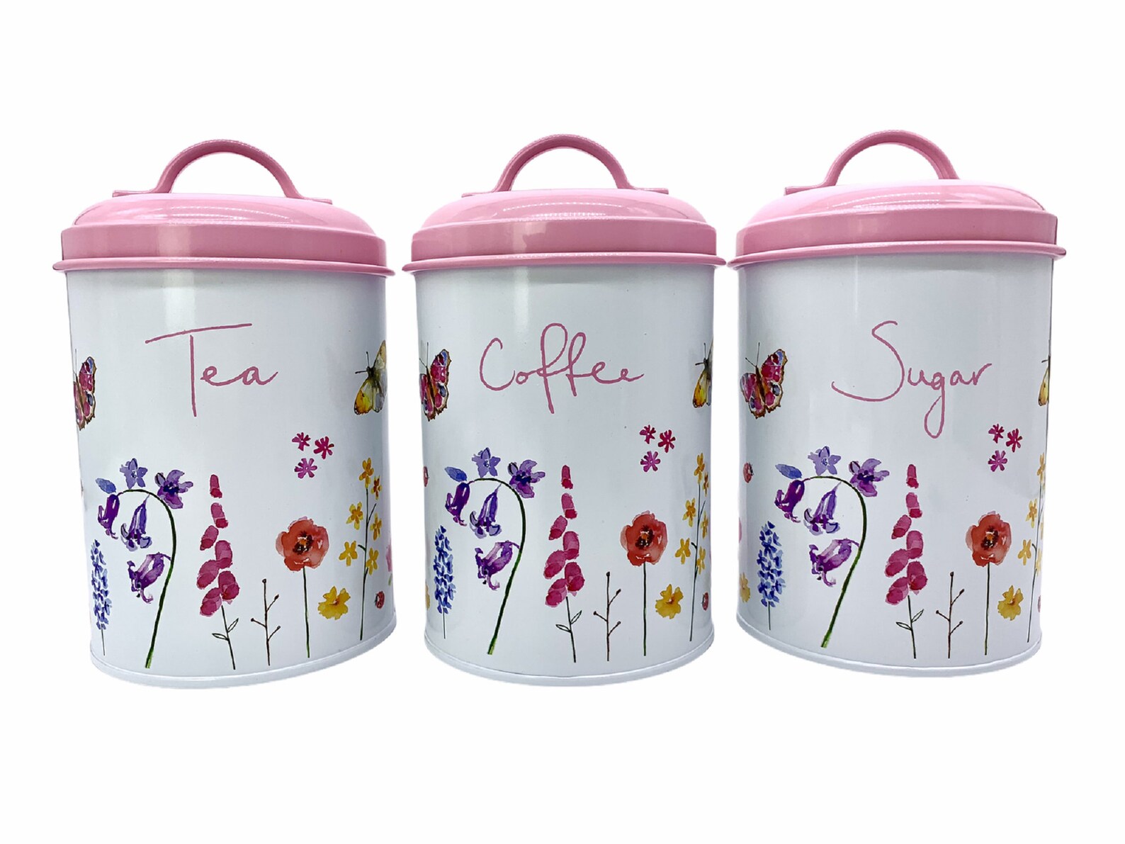 Retro Vintage Butterfly Floral Tea Coffee Sugar Canisters By Etsy
