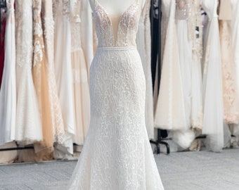 Mermaid Sexy Back Sparkle Wedding Dress