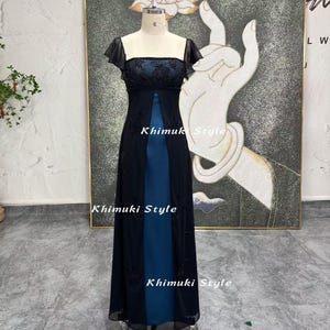 Beaded Square Neckline Prom Dress,Vintage Butterfly Sleeve Party Dress