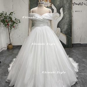 Off the Shoulder Curvy Wedding Dress,Plus Size Wedding Dress