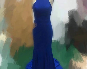 Tight Royal Blue Prom Dress