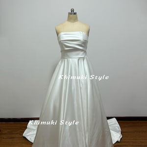 Strapless Ivory Soft Satin Wedding Dress