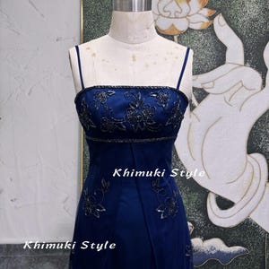 Navy Blue Vintage Party Dress,Vintage 90&#39;s Prom Dress