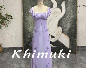 Vintage Lilac Prom Dress,90S Cap Sleeve Party Dress