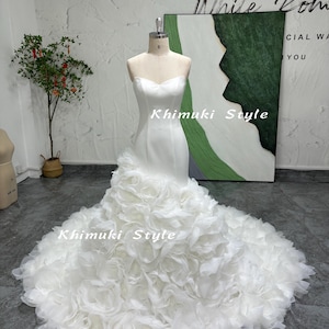 Classic Mermaid French Lace White Wedding Dress
