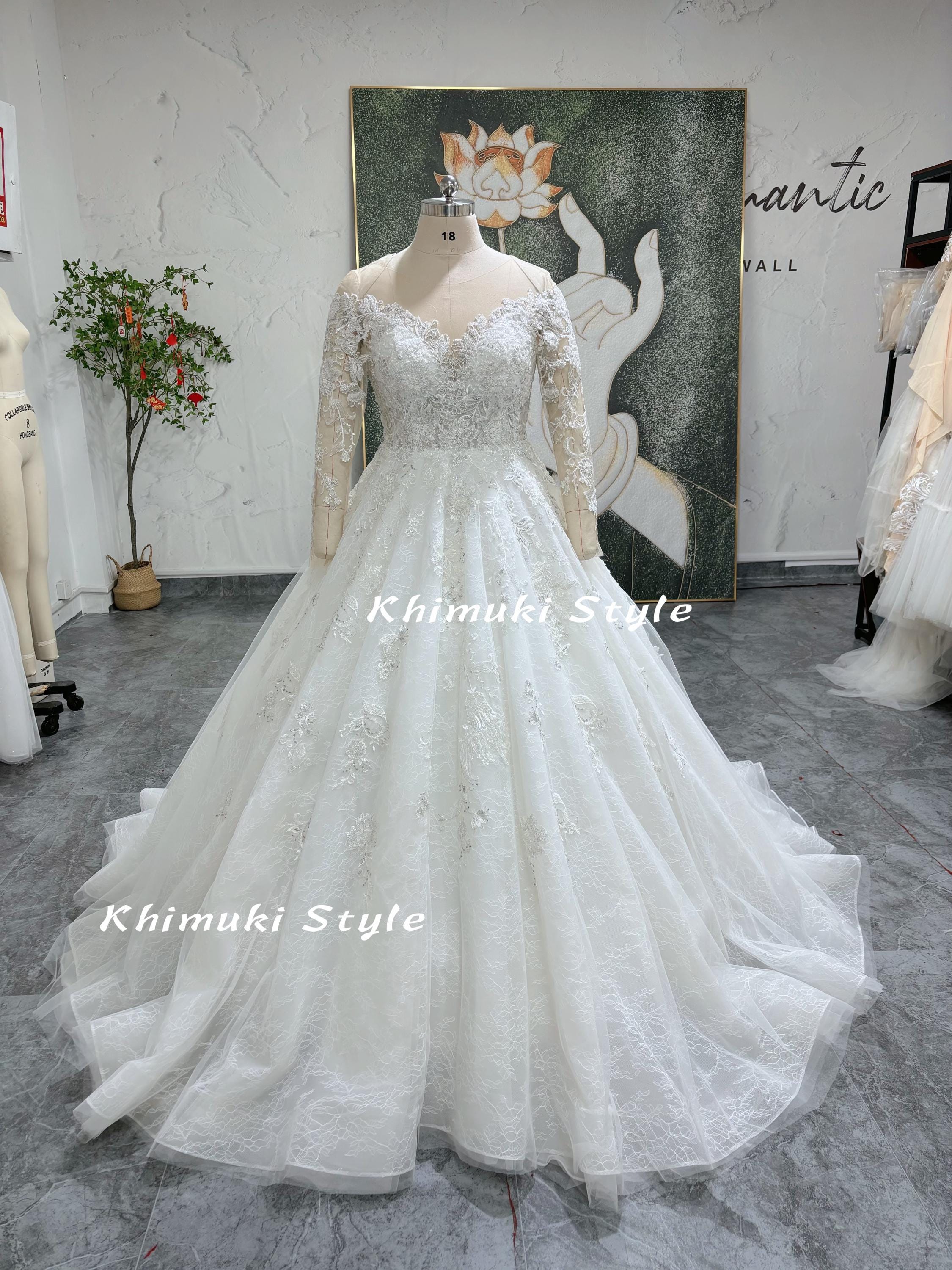 Sparkle Lace Ball Gown Wedding Dress - Long Sleeve Plus Size - Etsy